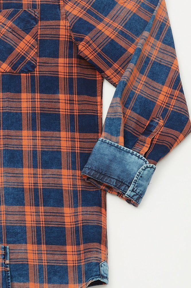 MCS Geruit overhemd van gewassen denim
