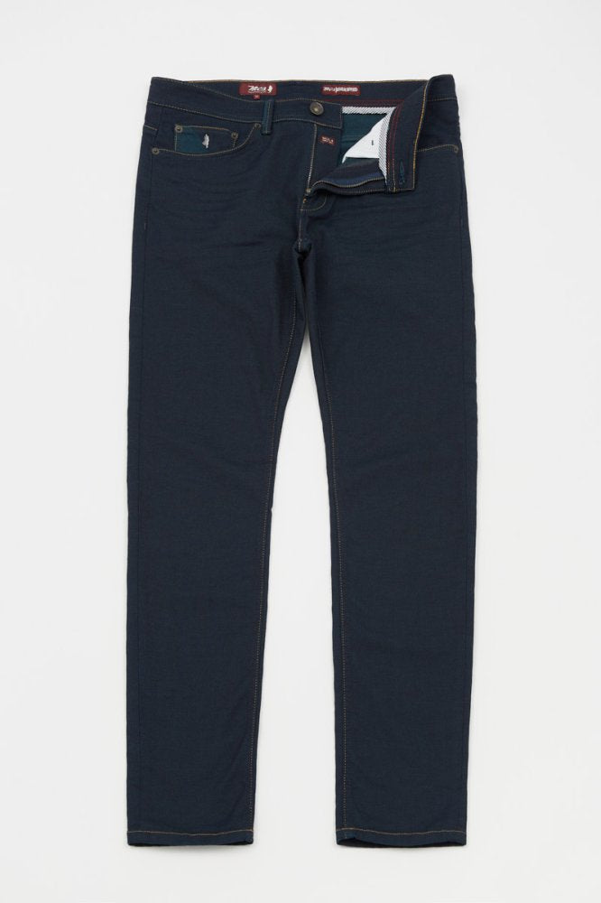 MCS Geverfde geweven regular taps toelopende stretchjeans