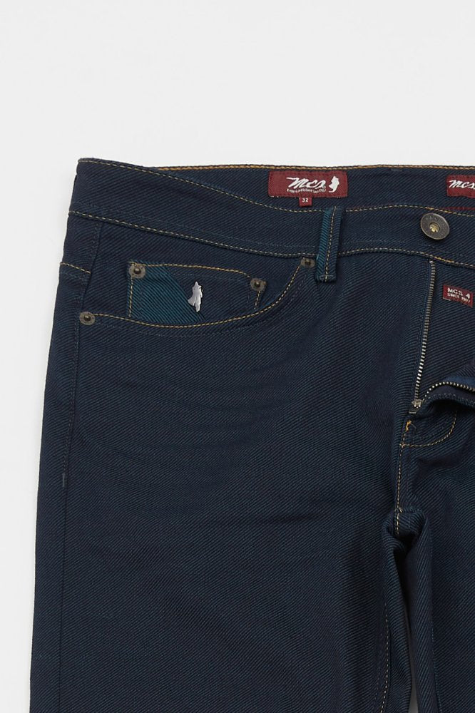 MCS Geverfde geweven regular taps toelopende stretchjeans