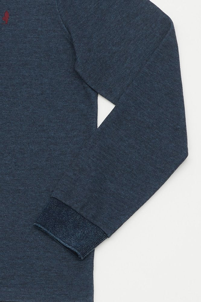 MCS Poloshirt met lange mouwen en contrasterende kraag