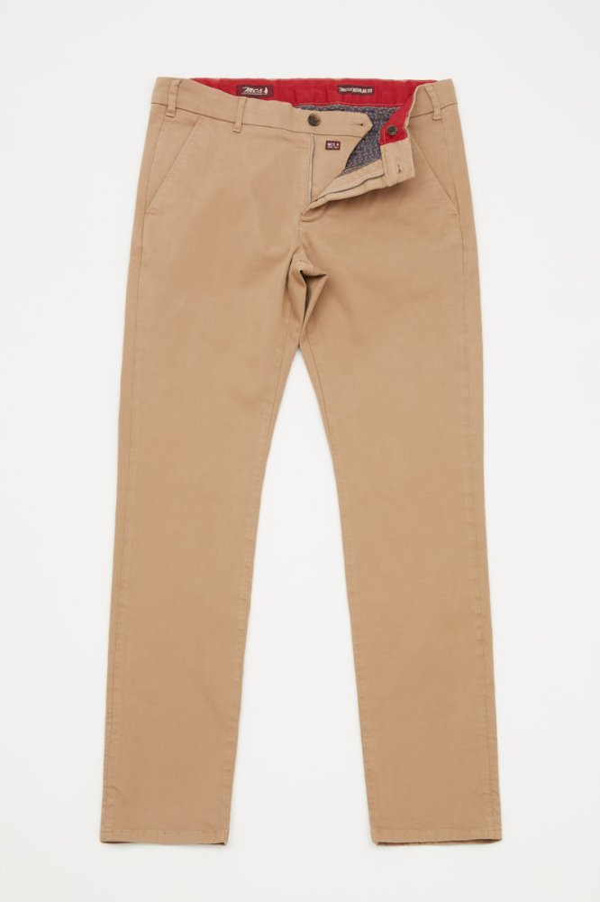 MCS Effen chinobroek van gabardine