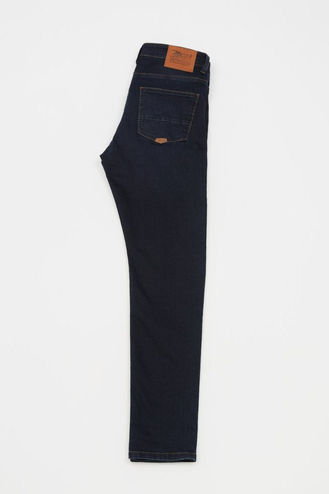 MCS Slim-fit stretchjeans met leren details