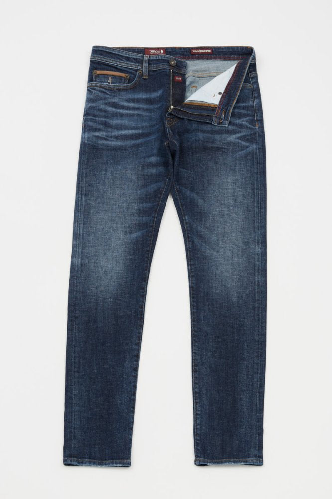 MCS Gewassen regular taps toelopende stretchjeans