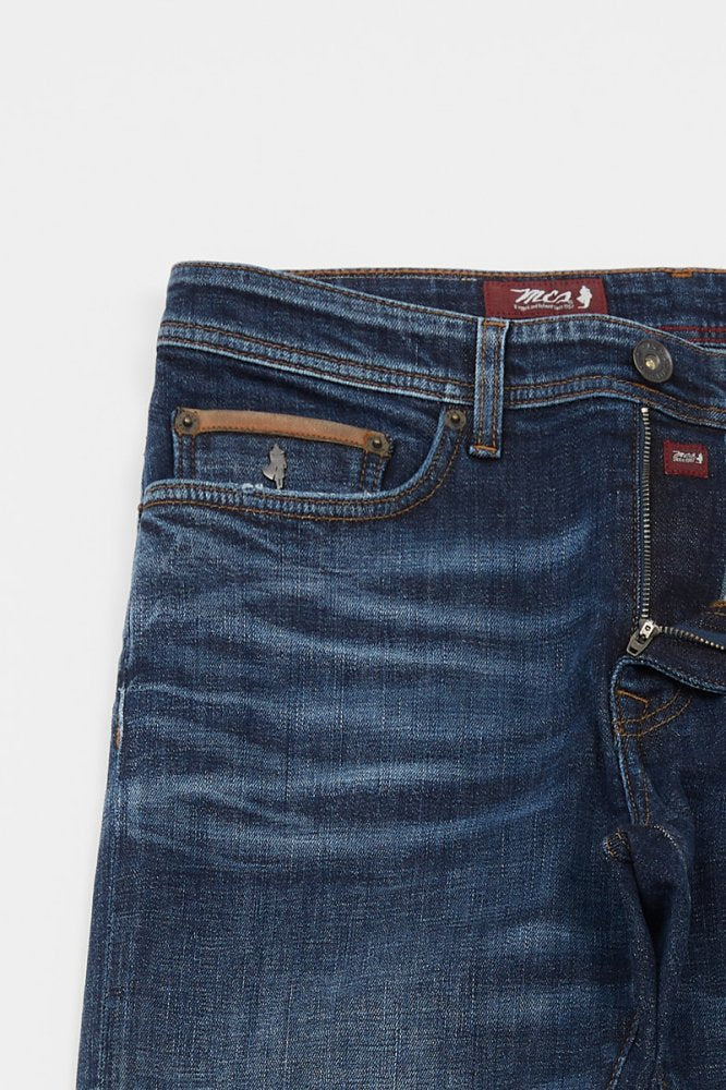 MCS Gewassen regular taps toelopende stretchjeans