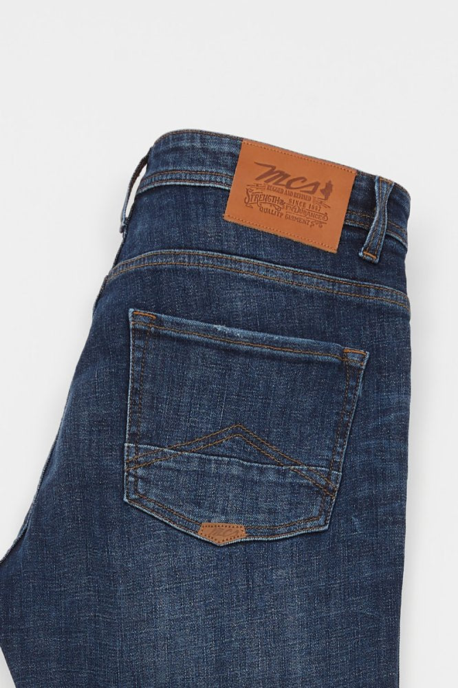 MCS Gewassen regular taps toelopende stretchjeans