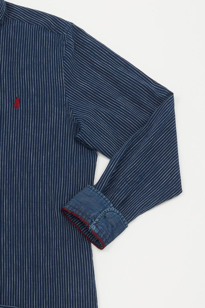 MCS Fijn gestreept denim overhemd