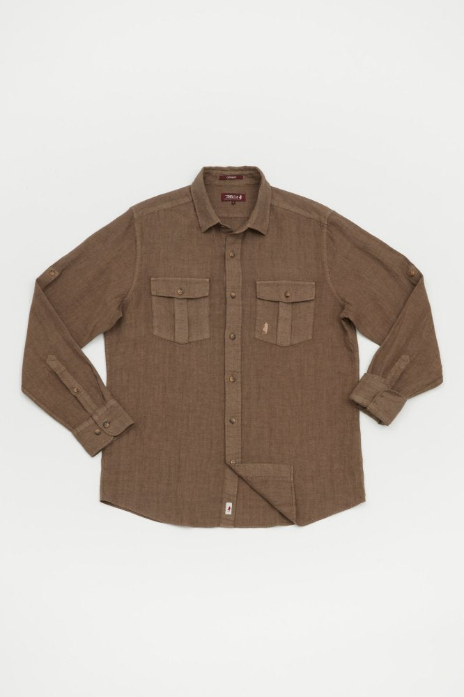 MCS Linnen safari-shirt