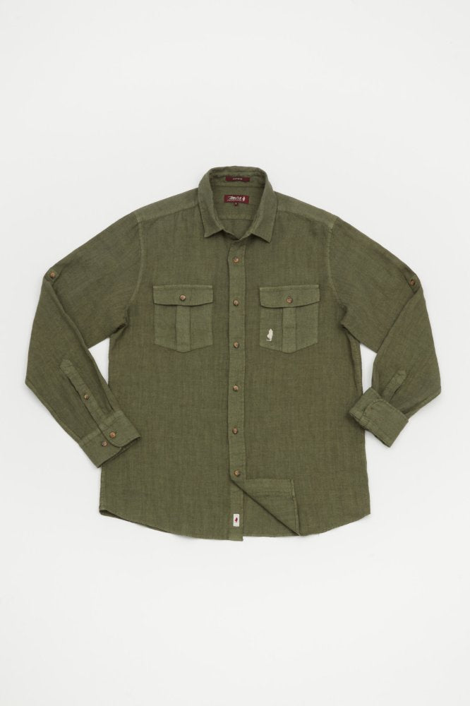 MCS Linnen safari-shirt