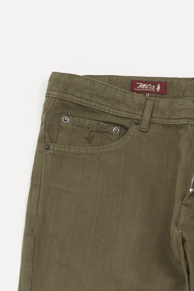 MCS 5-pocket fijne canvas visgraatbroek