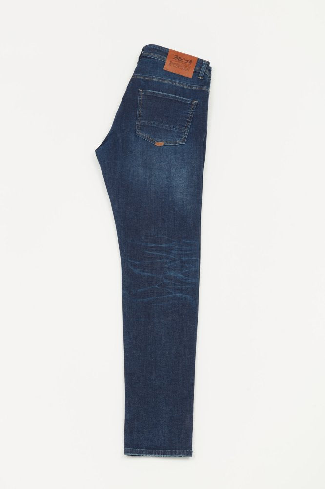 MCS Regular taps toelopende jeans met kasjmiermanchetten