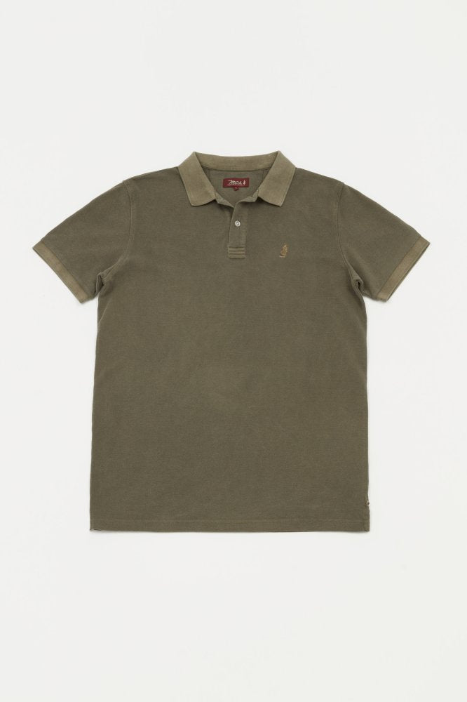 MCS Gewassen piqué poloshirt met rugpatch