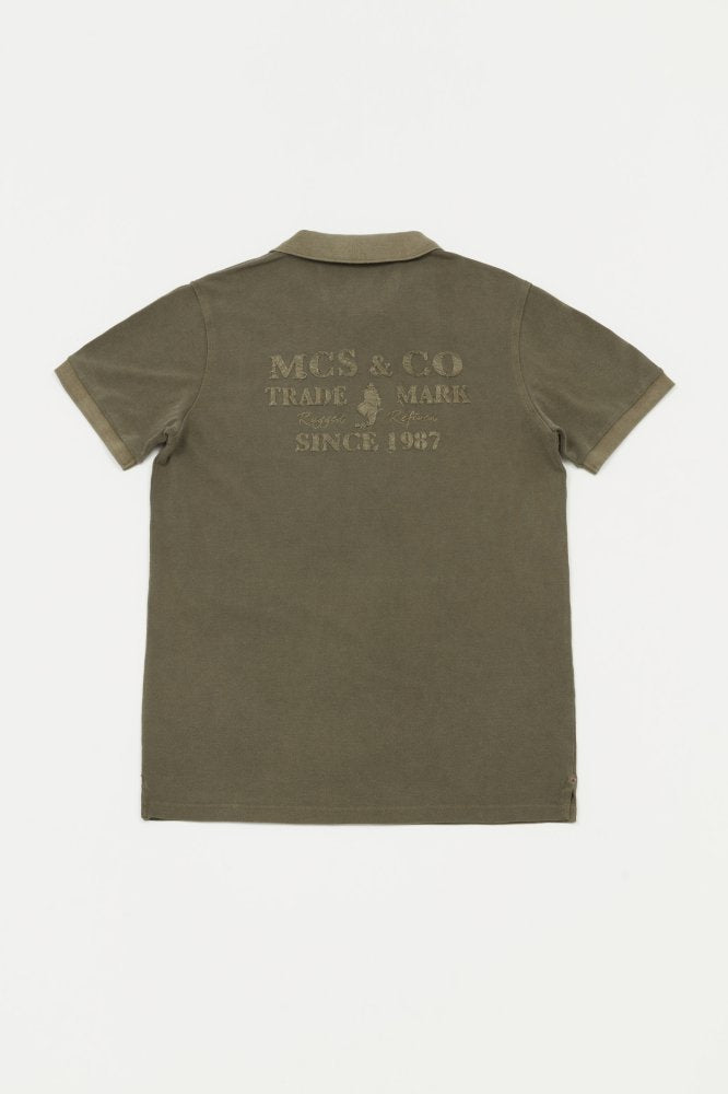 MCS Gewassen piqué poloshirt met rugpatch