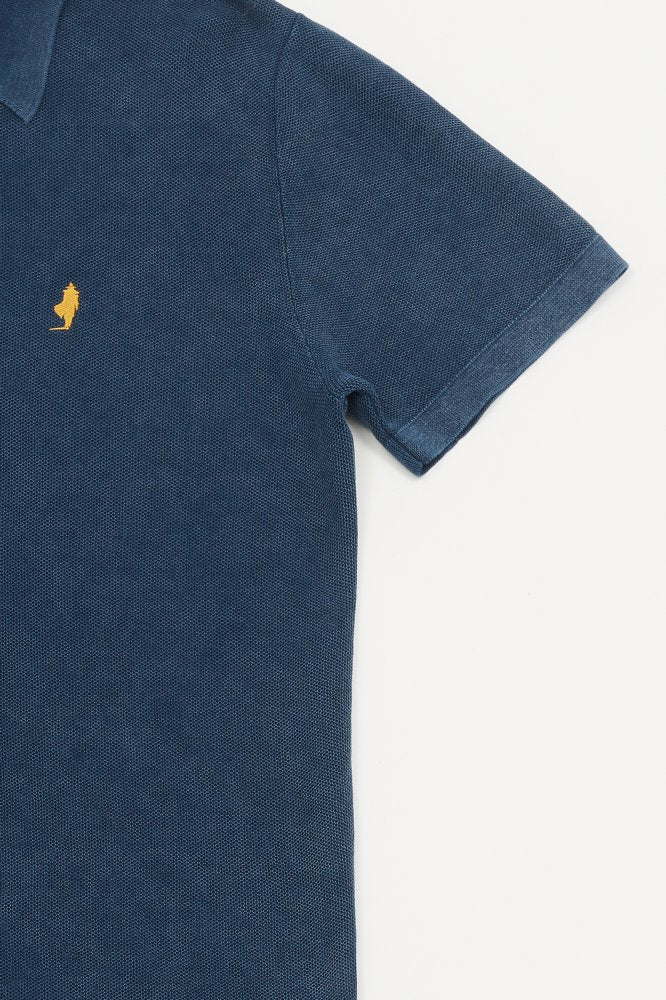 MCS Gewassen gebreide poloshirt