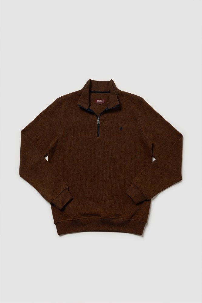 MCS Tweekleurige sweatshirt met rits en hoge hals
