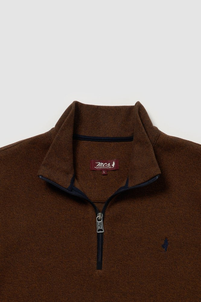 MCS Tweekleurige sweatshirt met rits en hoge hals