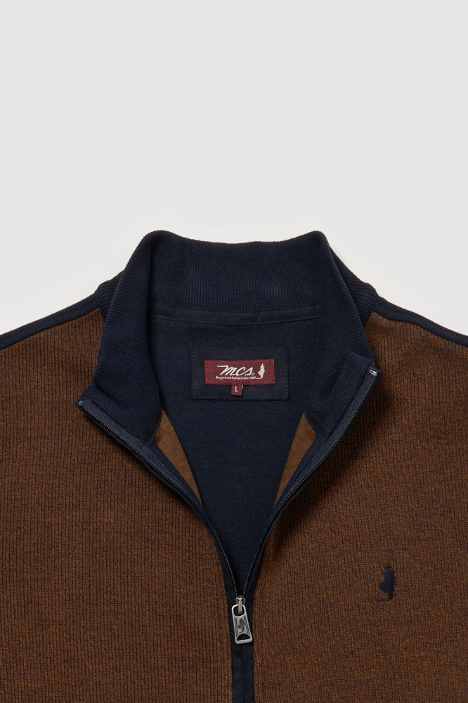 MCS Zachte tweekleurige sweatshirt met rits