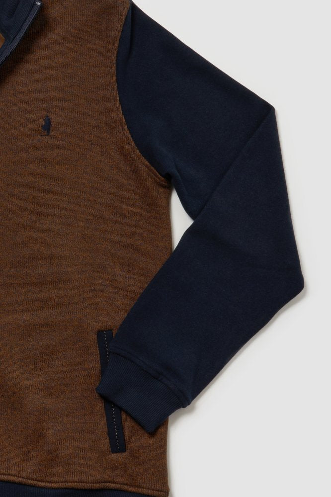 MCS Zachte tweekleurige sweatshirt met rits