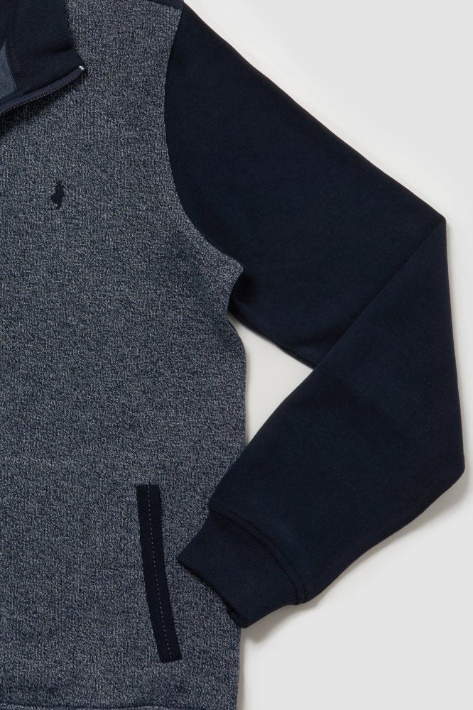 MCS Zachte tweekleurige sweatshirt met rits