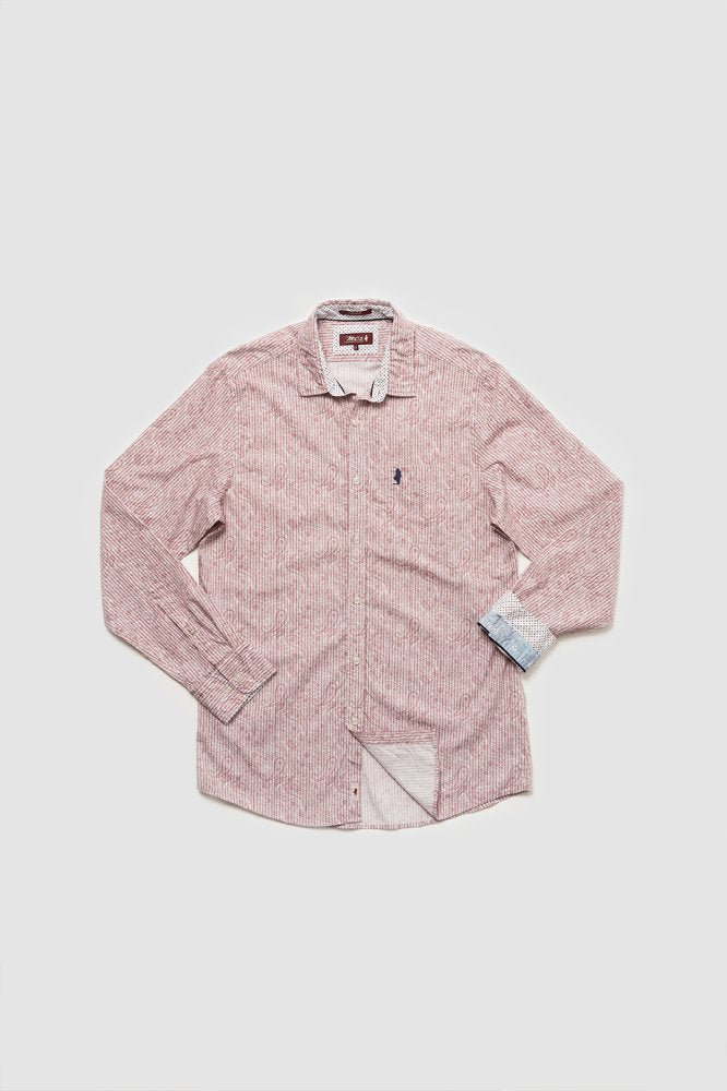 MCS Gestreept paisley-print shirt