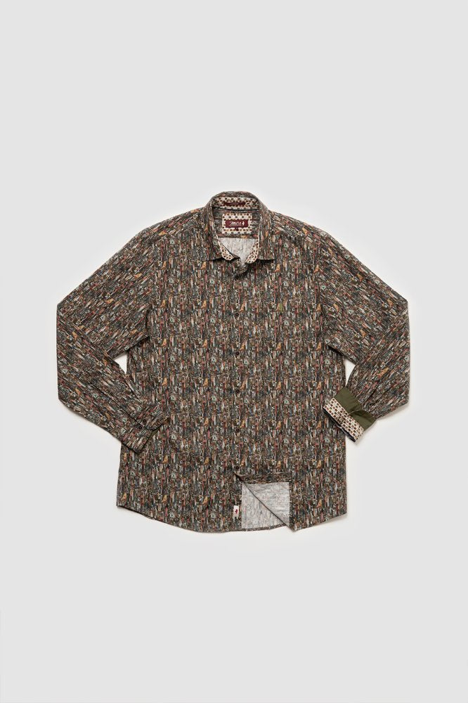 MCS Shirt met wazig verenpatroon