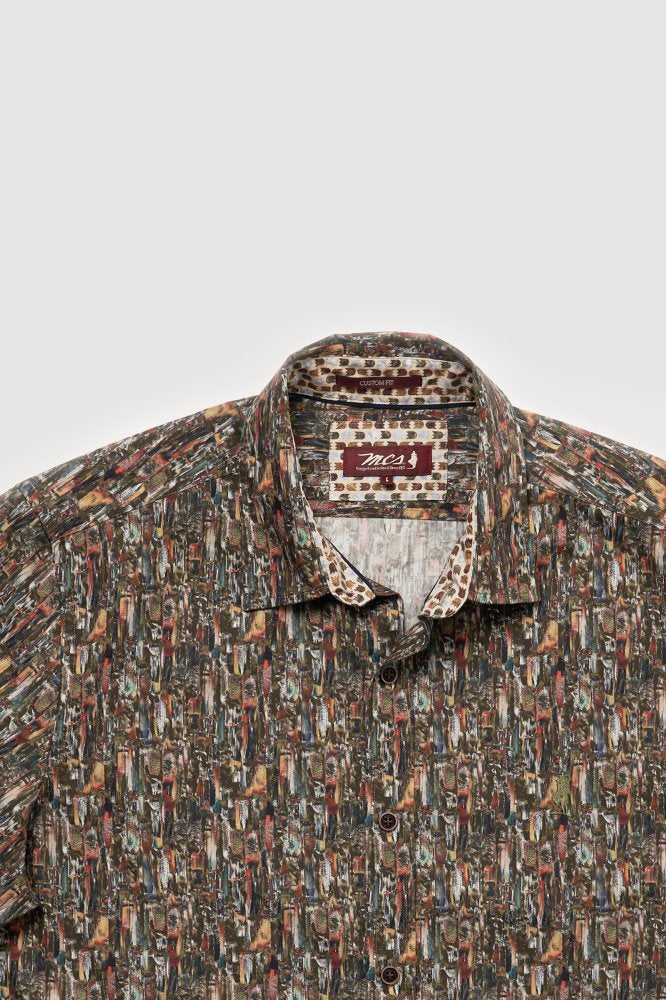 MCS Shirt met wazig verenpatroon