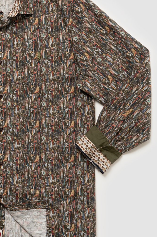 MCS Shirt met wazig verenpatroon
