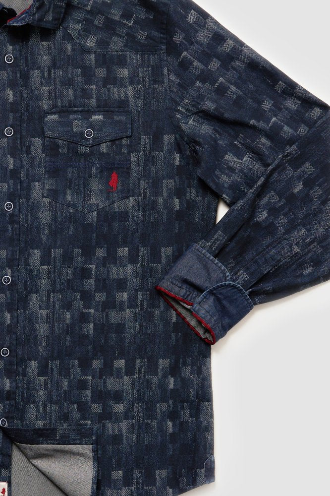 MCS Denim overhemd met etnische print