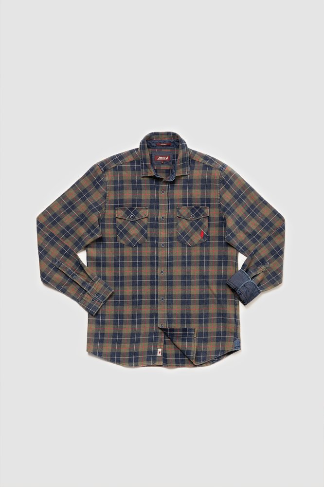 MCS  Denim geruit overhemd