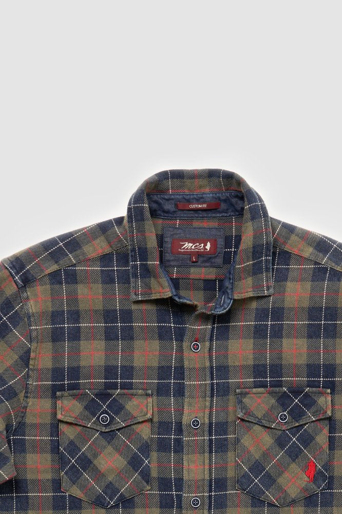 MCS  Denim geruit overhemd