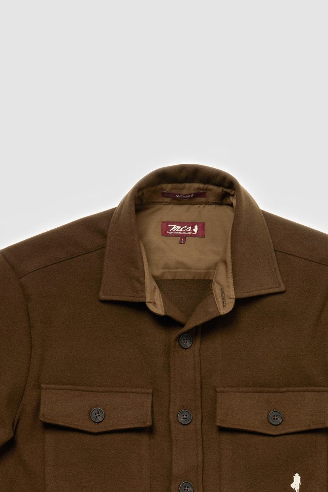MCS Effen overshirt met wollen effect
