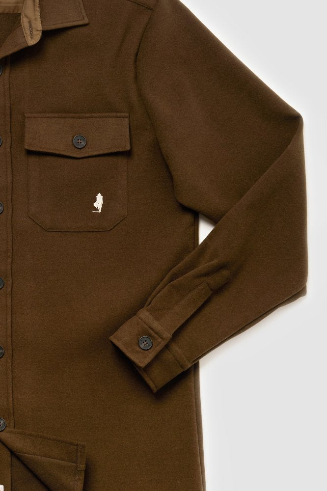 MCS Effen overshirt met wollen effect