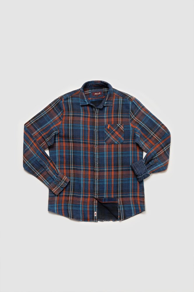 MCS  Dubbelzijdig denim geruit overhemd