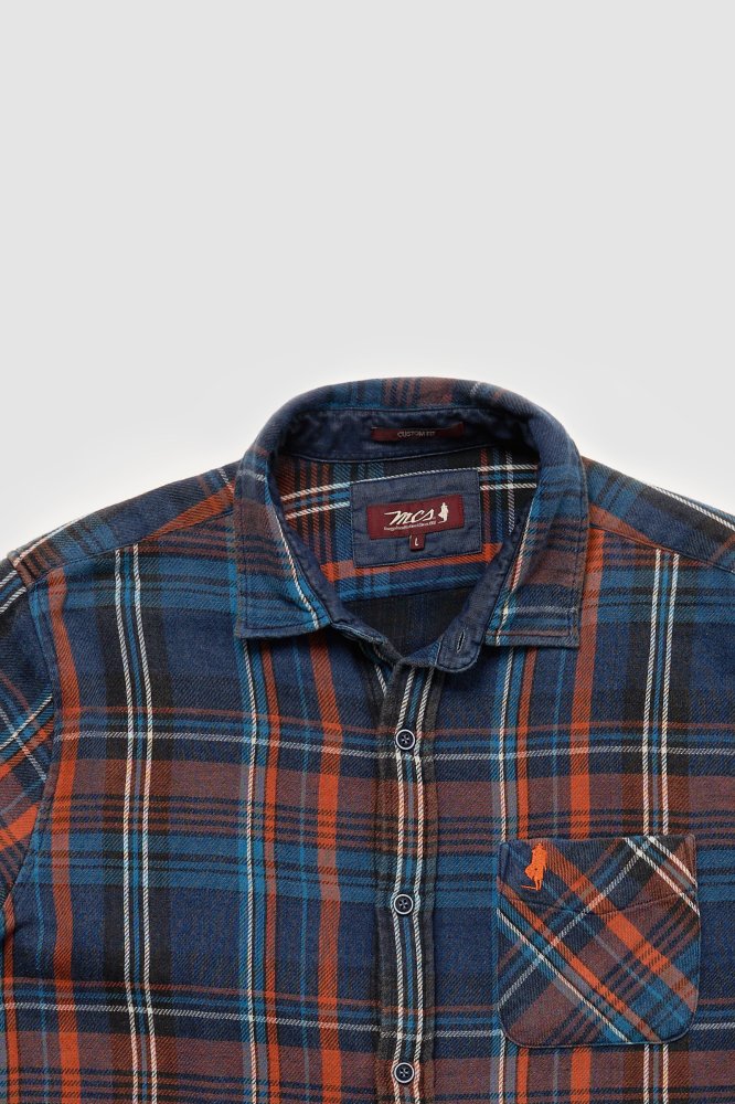 MCS  Dubbelzijdig denim geruit overhemd