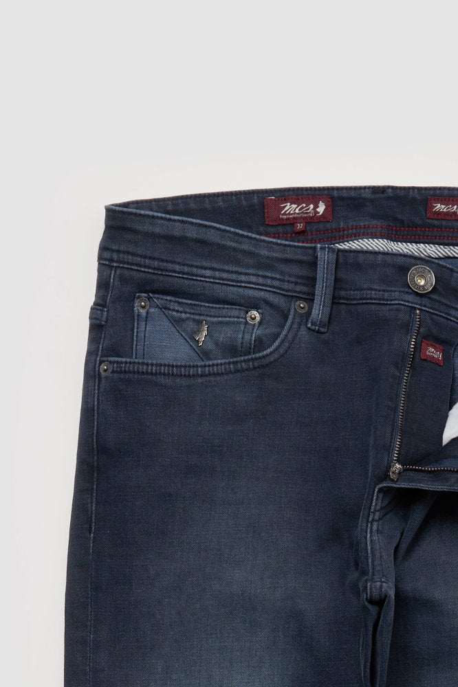 MCS Regular taps toelopende gekleurde stretchjeans