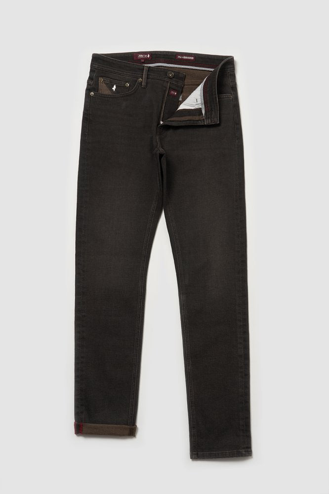 MCS Regular taps toelopende gekleurde stretchjeans