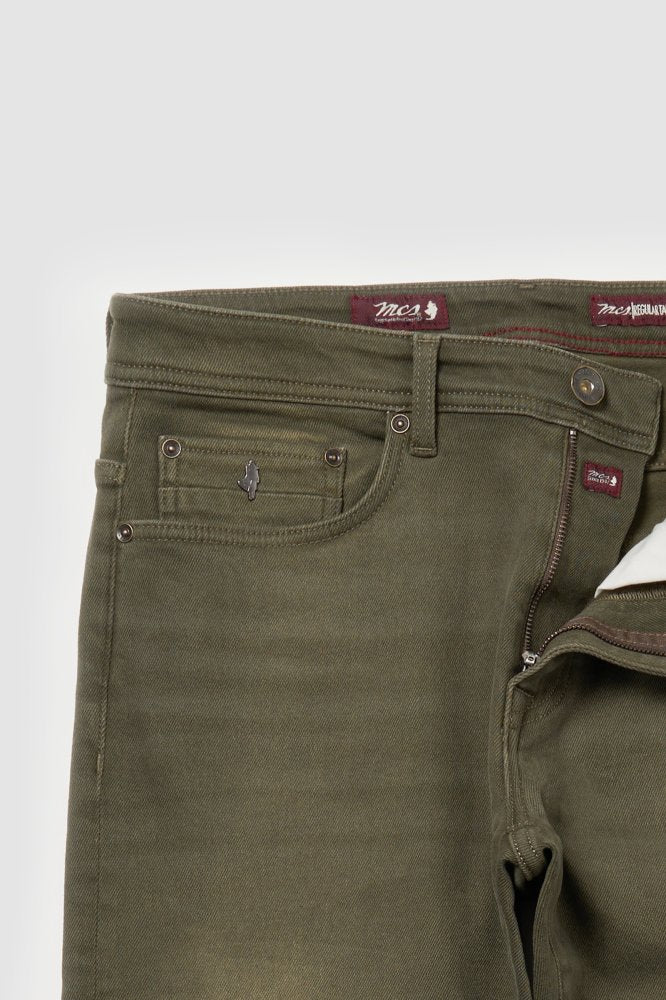 MCS Normale taps toelopende gekleurde jeans