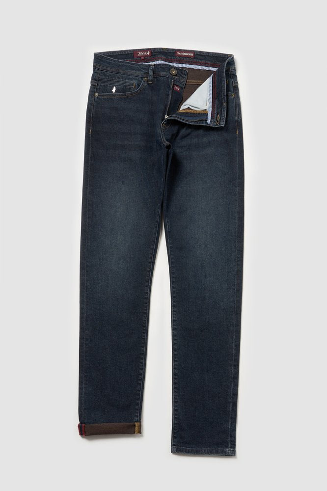 MCS Regular taps toelopende tweekleurige jeans