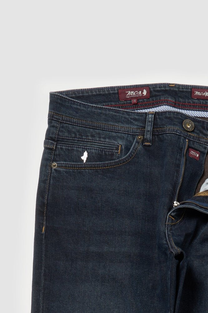 MCS Regular taps toelopende tweekleurige jeans