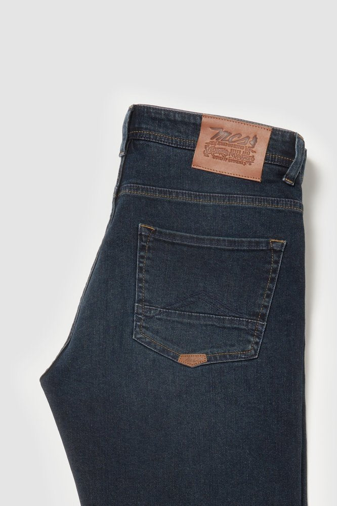 MCS Regular taps toelopende tweekleurige jeans