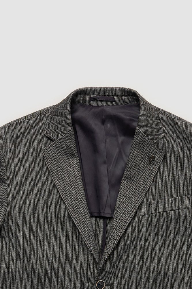 MCS Fluwelen elleboogpatchblazer met chevronpatroon