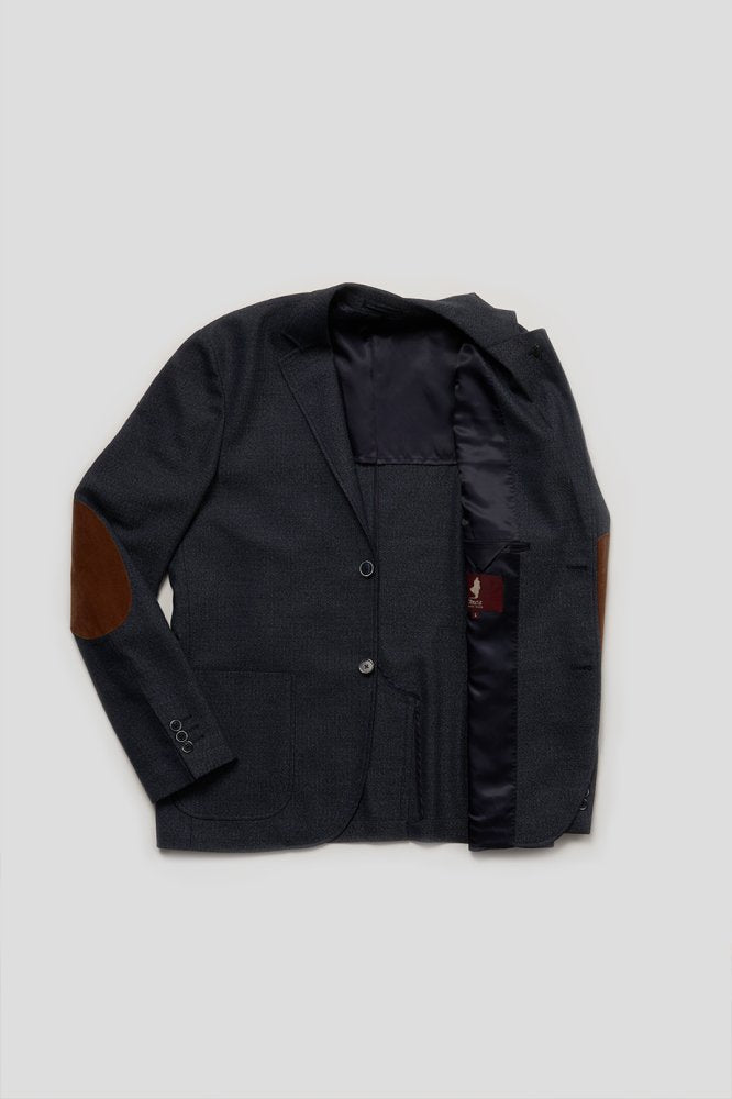 MCS Fluwelen elleboogpatchblazer