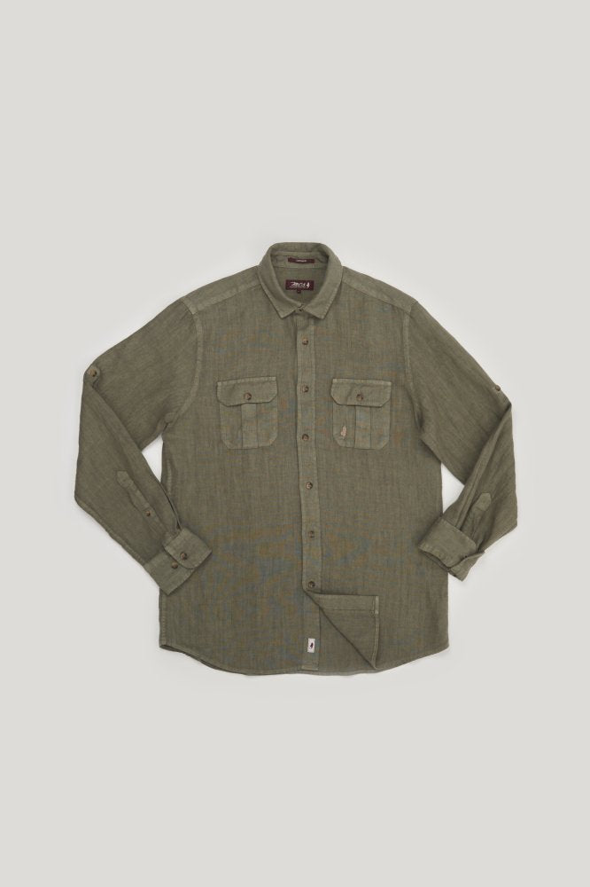 MCS Linnen safarihemd met zakken