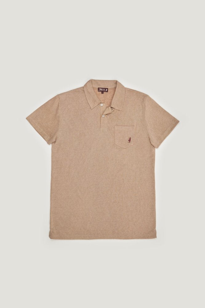 MCS Poloshirt van linnenmix met zakje