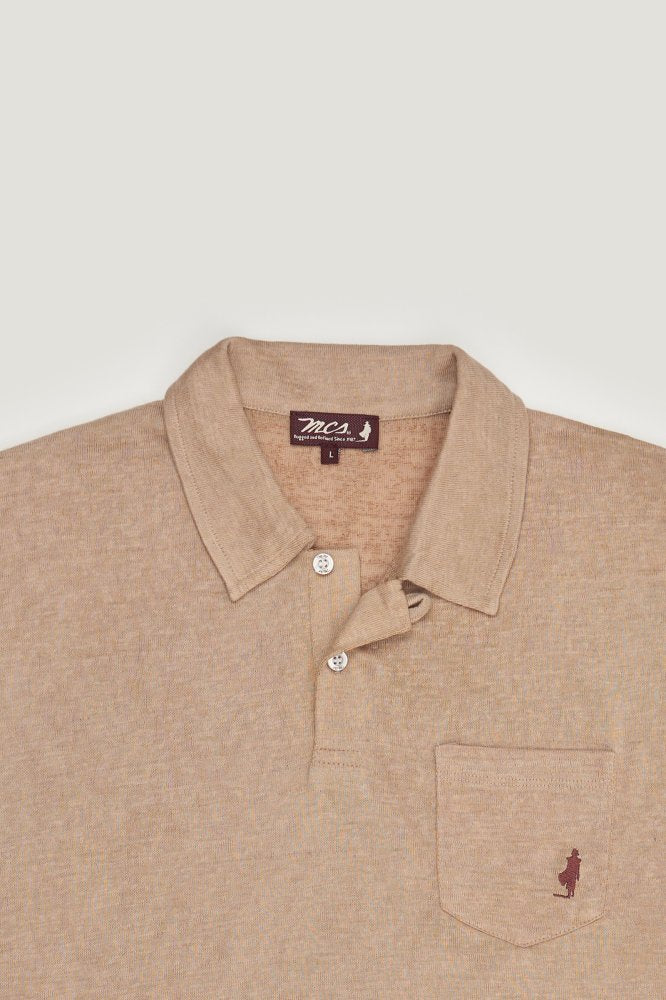 MCS Poloshirt van linnenmix met zakje