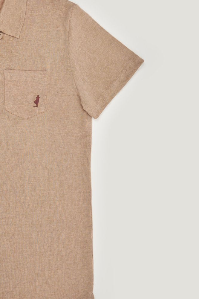 MCS Poloshirt van linnenmix met zakje