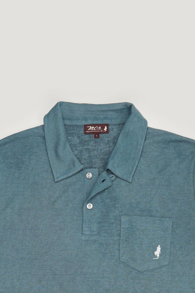 MCS Poloshirt van linnenmix met zakje