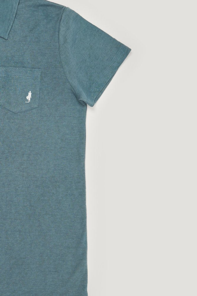 MCS Poloshirt van linnenmix met zakje