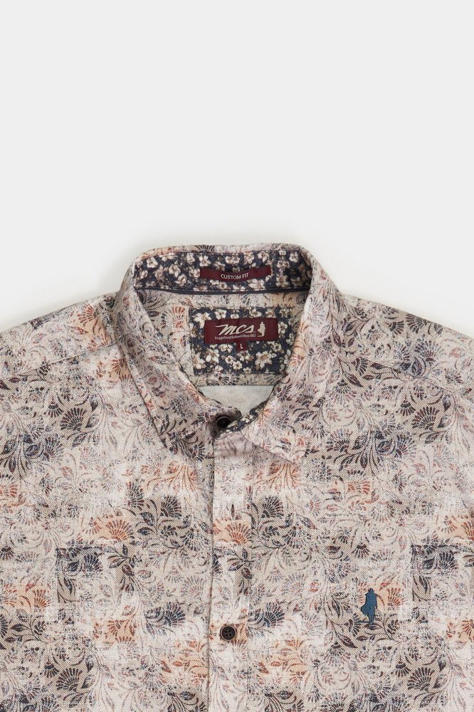 MCS Zacht shirt met Japanse bloemenprint