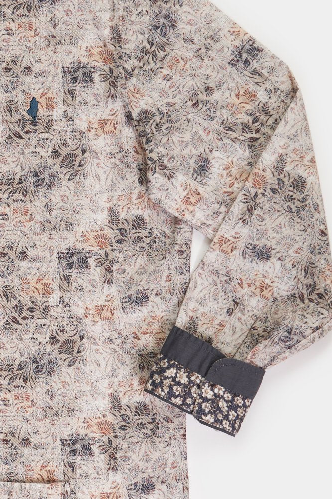 MCS Zacht shirt met Japanse bloemenprint