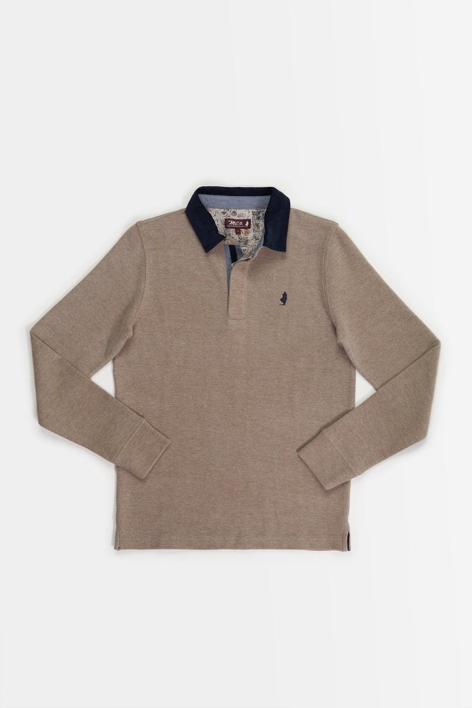 MCS Warm poloshirt met lange mouwen